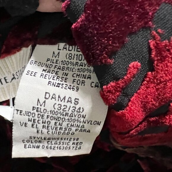 White‎ Stag Vintage Dark Romantic Velvet Burnout Animal Print Blouse Size Medium - Picture 3 of 8